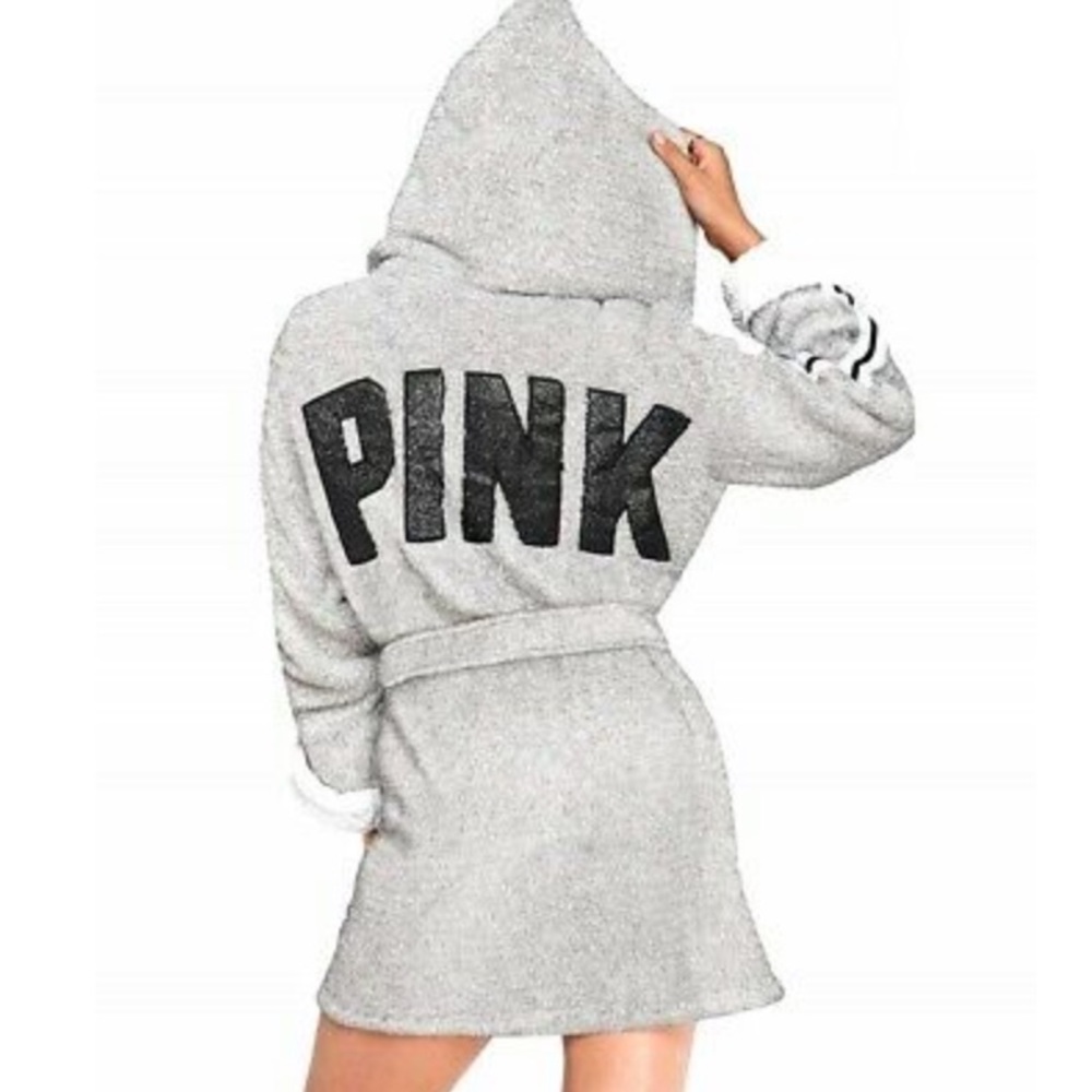 Victoria’s Secret Pink Sherpa Hooded Robe